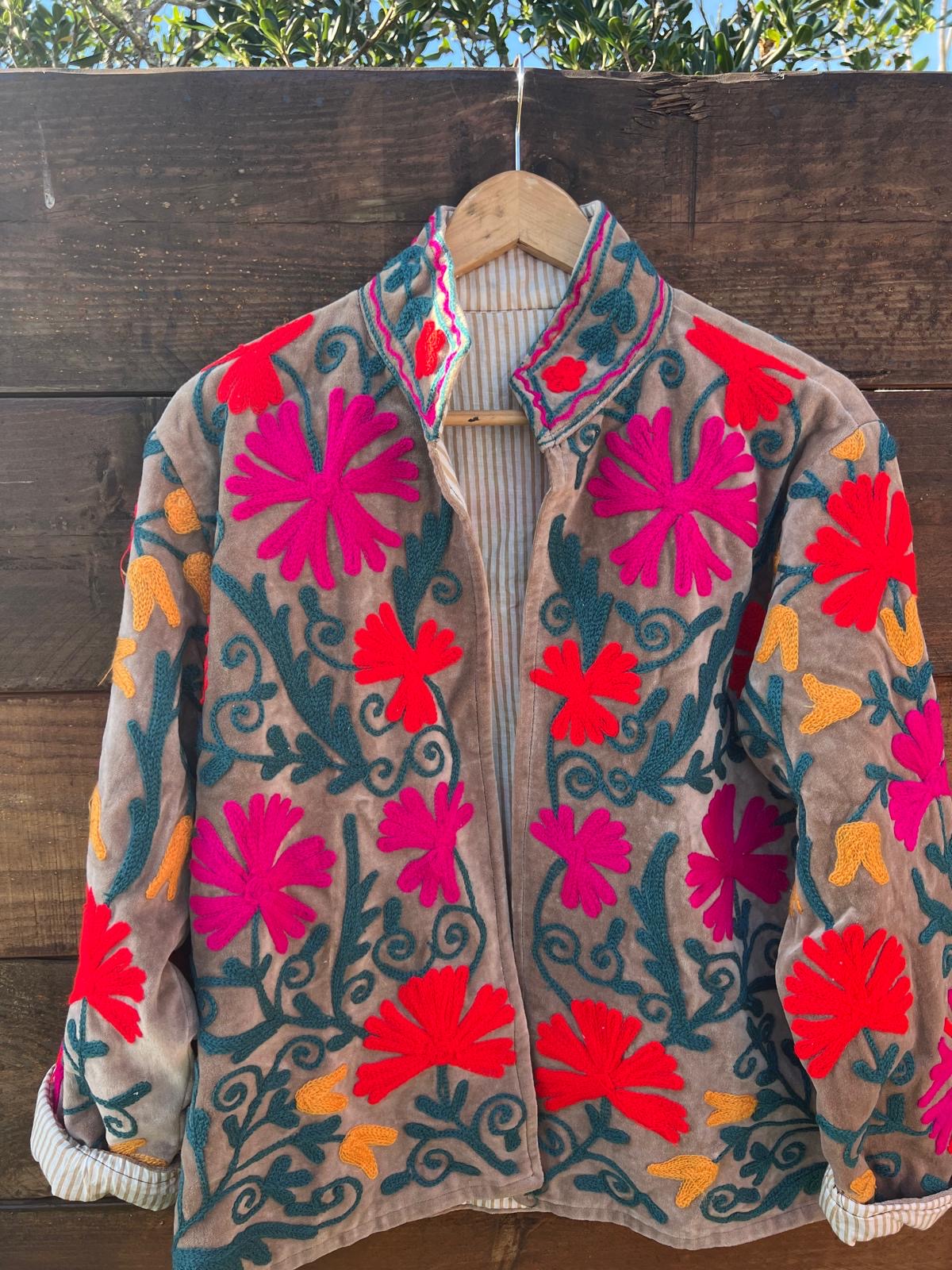 Veste Suzani- Veste velours Indienne