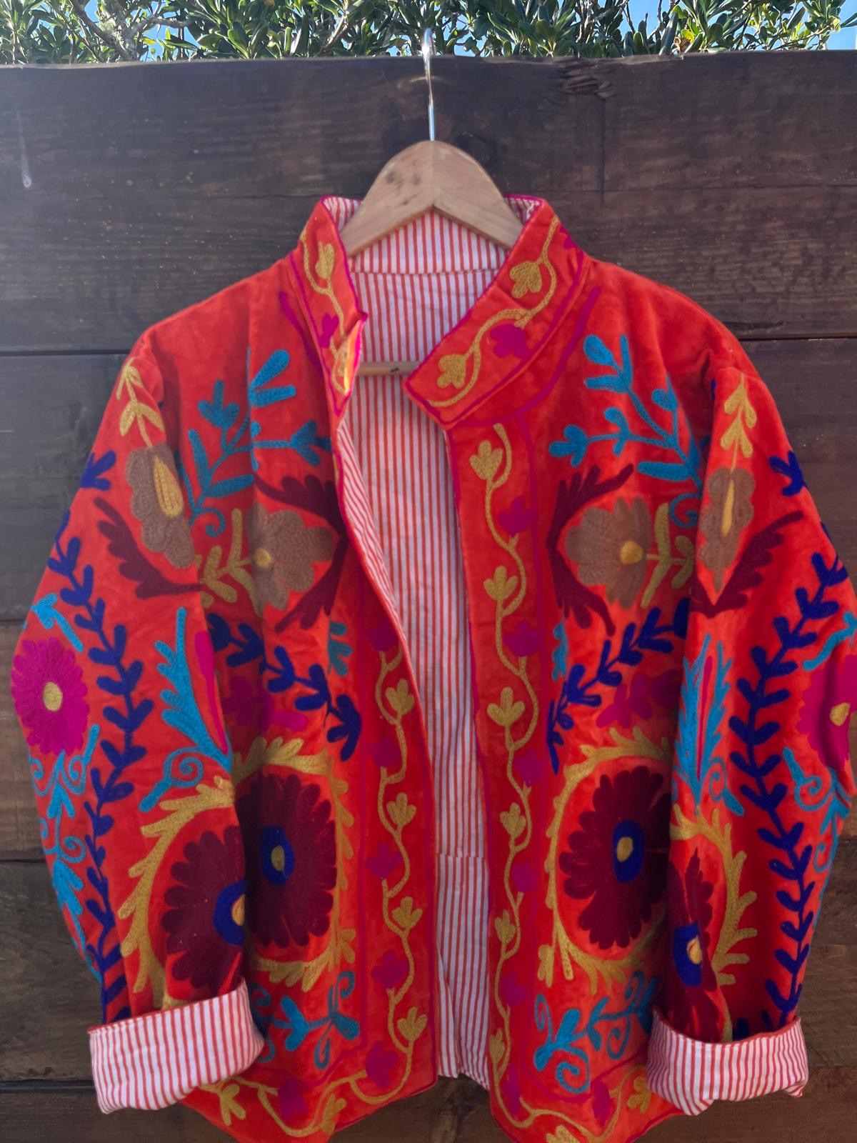 Veste Suzani- Veste velours Indienne