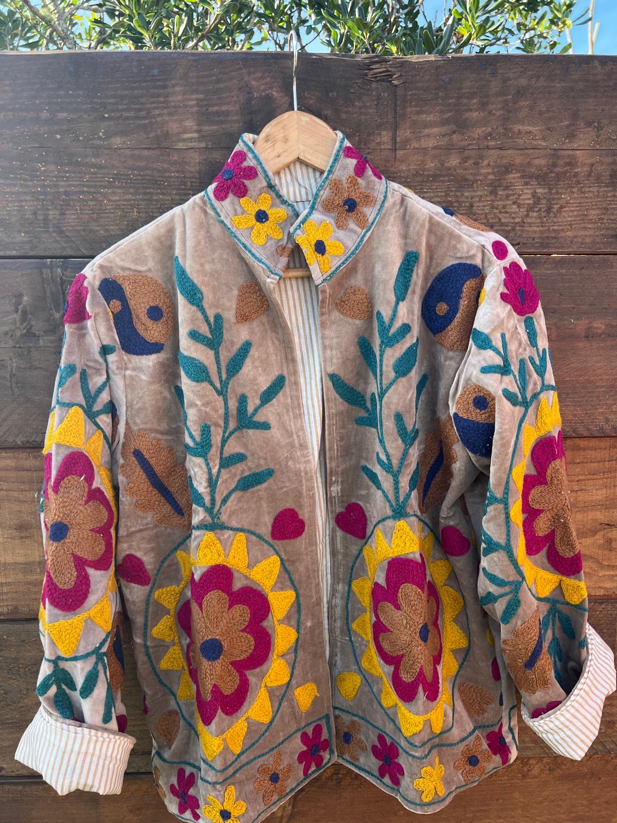 Veste Suzani- Veste velours Indienne