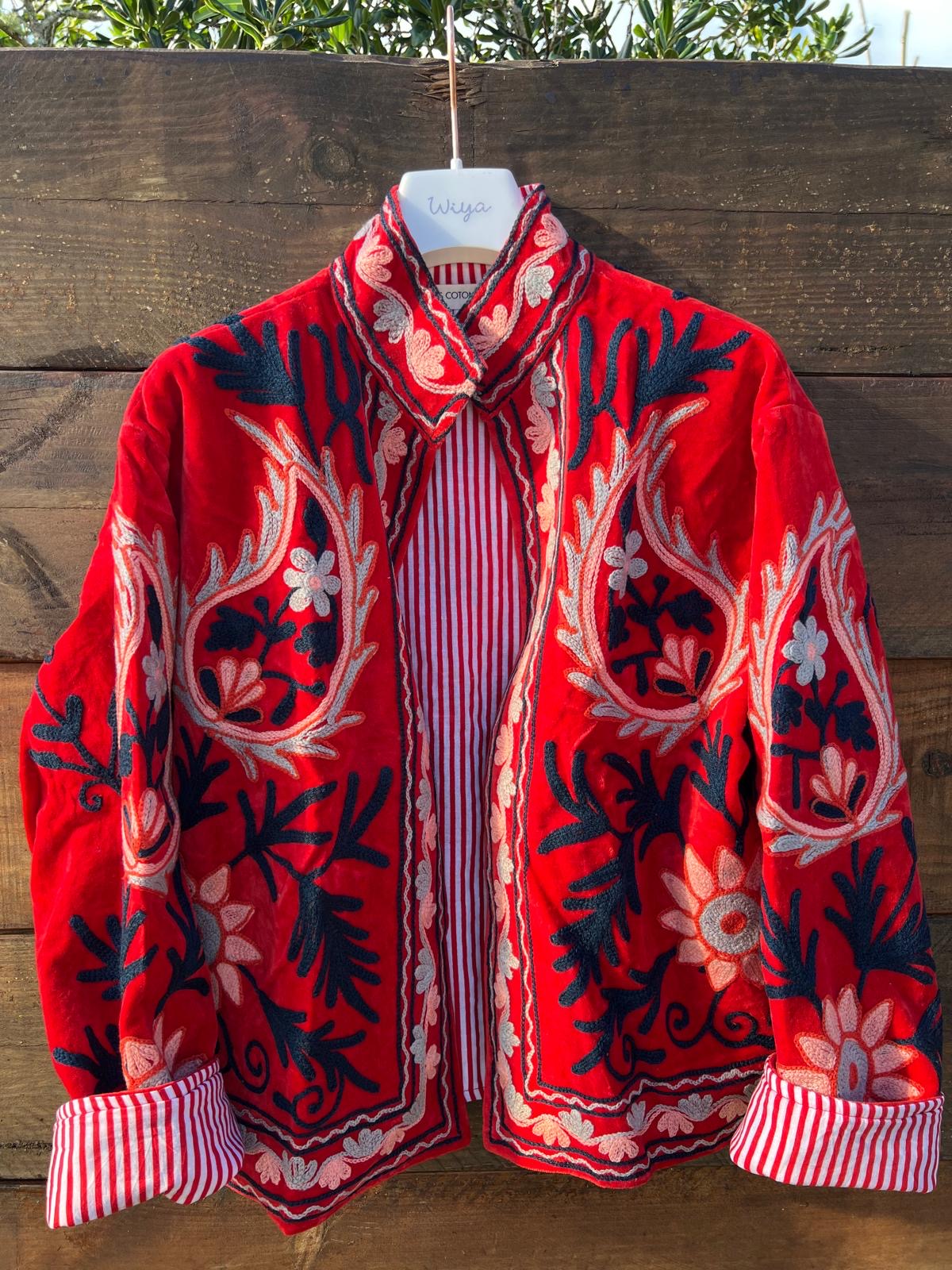 Veste Suzani- Veste velours Indienne