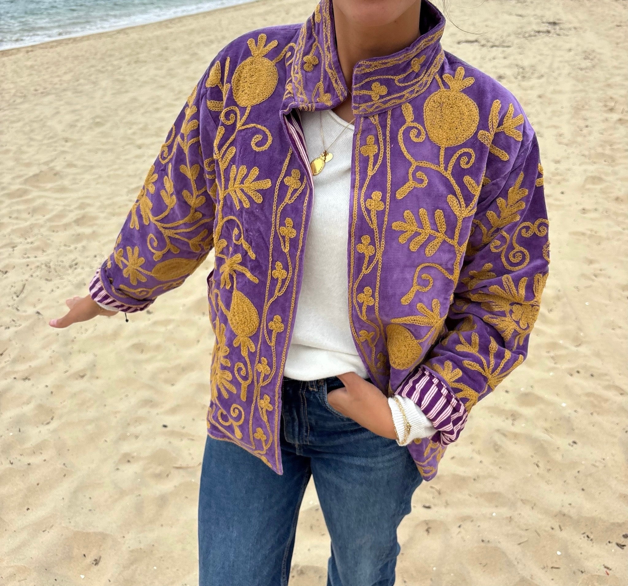 Veste Suzani- Veste velours indienne