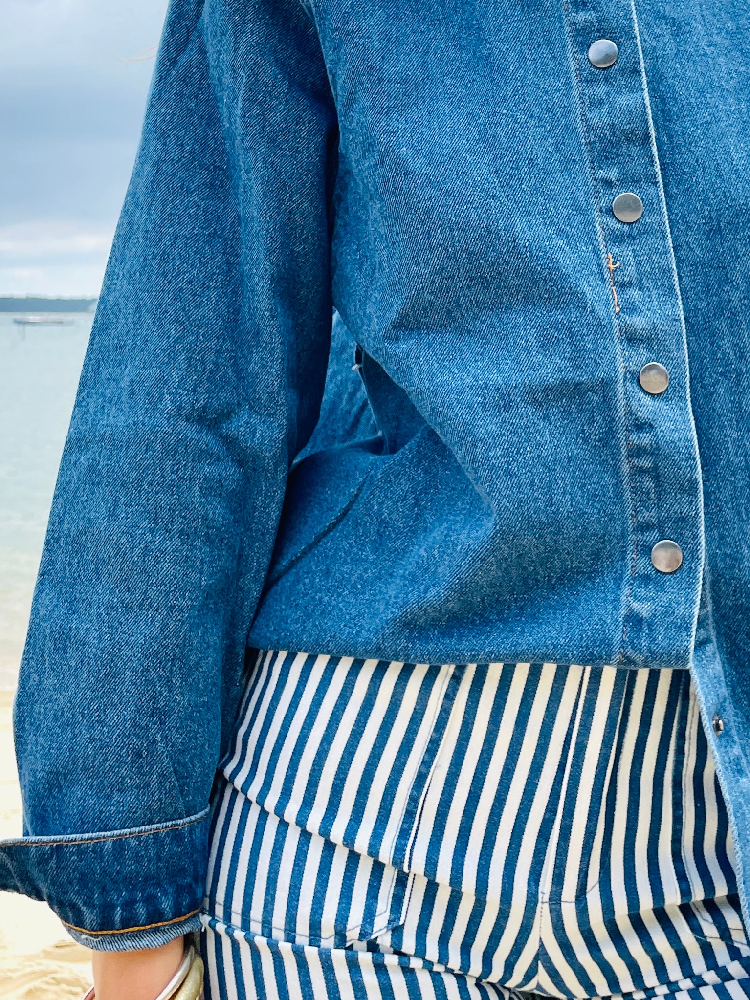Capitaine Denim – Surchemise Col Froncé en Jean Bleu Brut