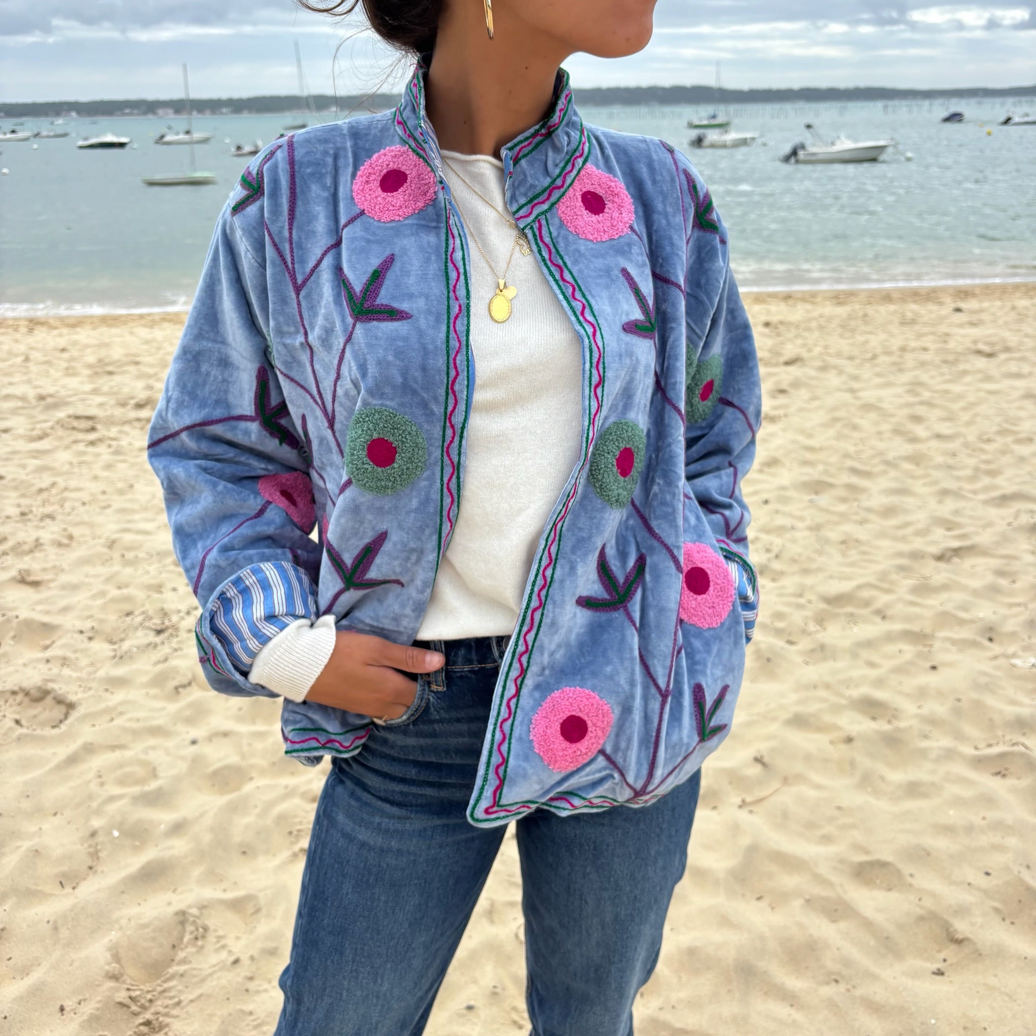 Veste Suzani- veste velours indienne