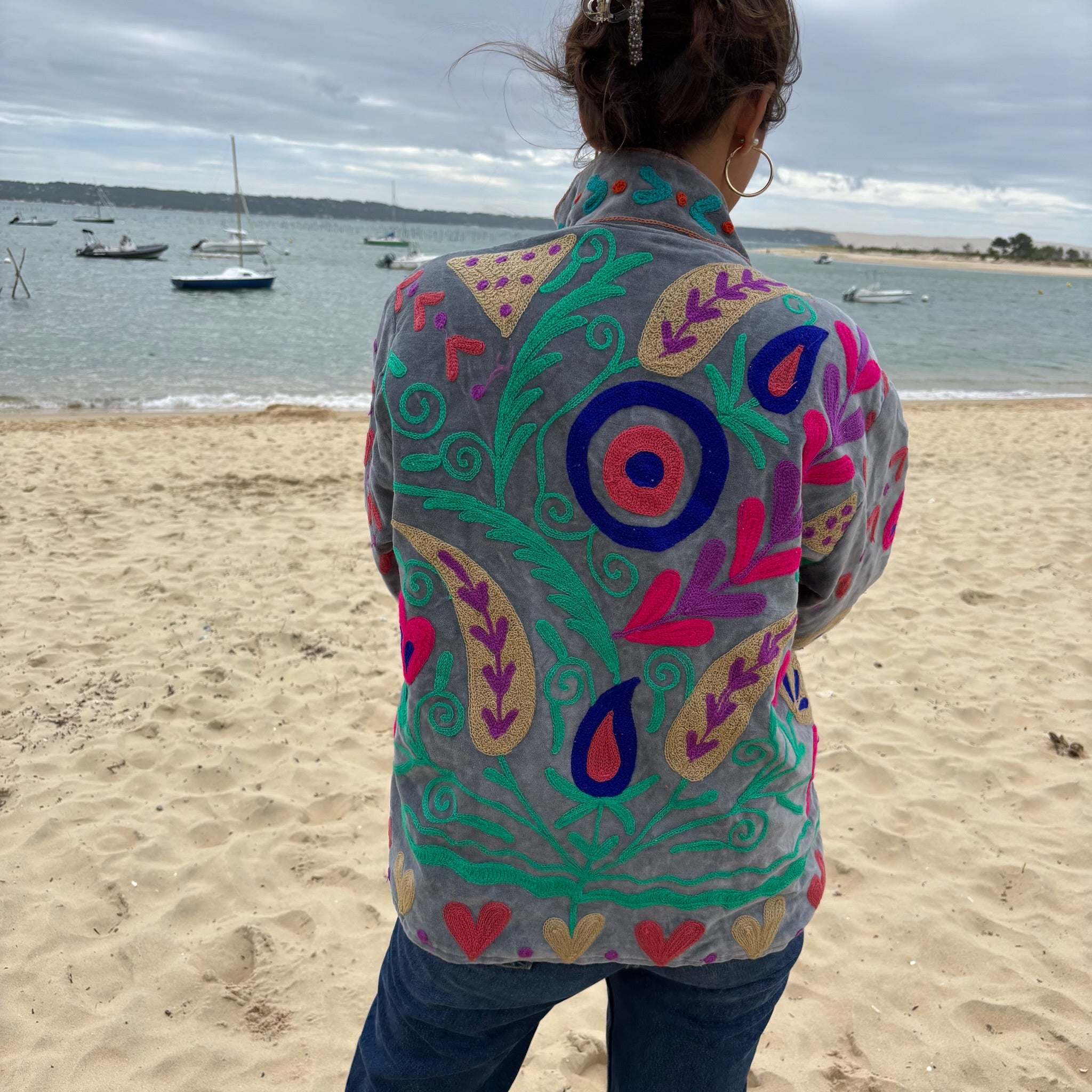 Veste Suzani- veste velours indienne