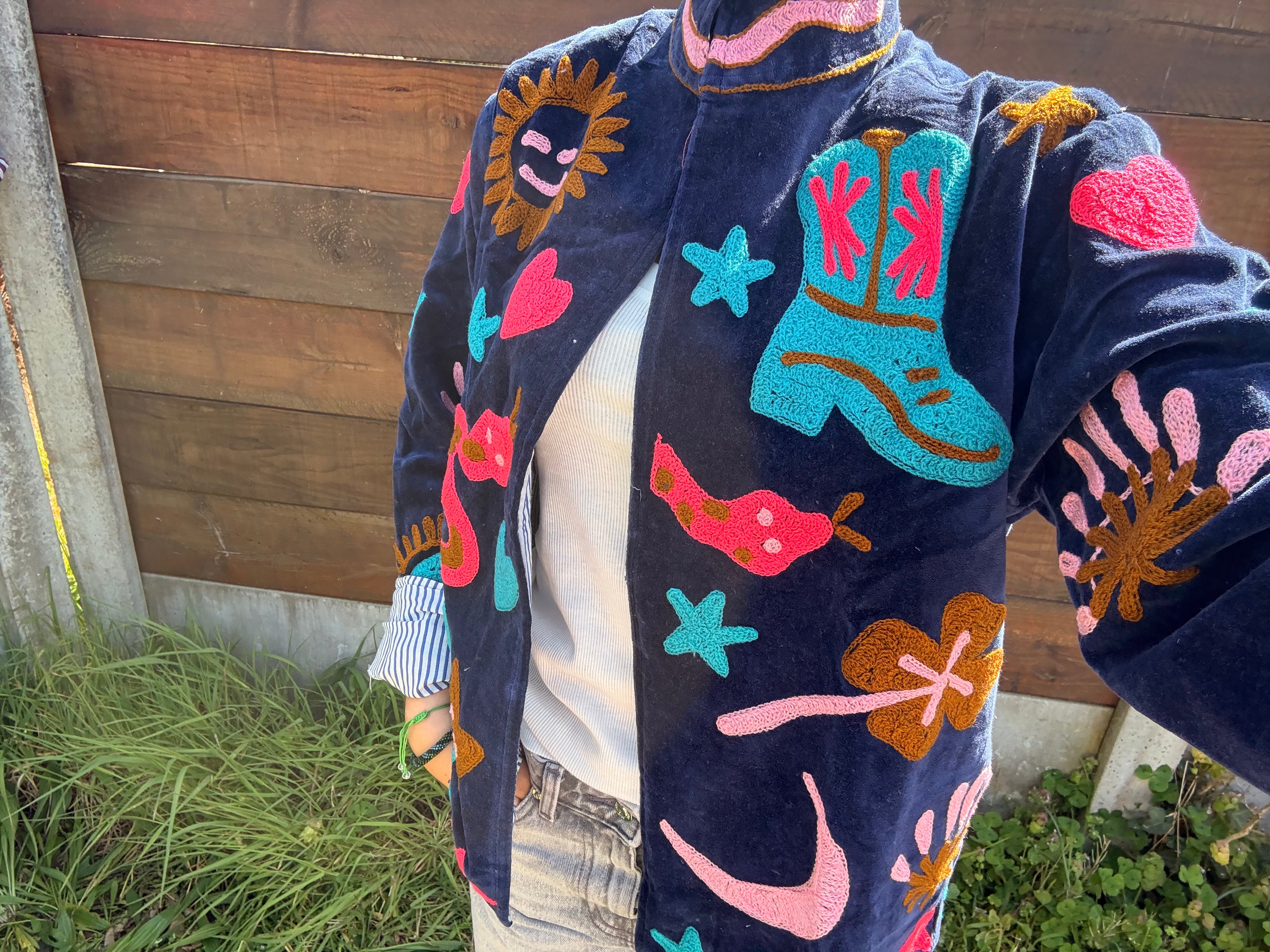 Veste Suzani- Veste velours Indienne