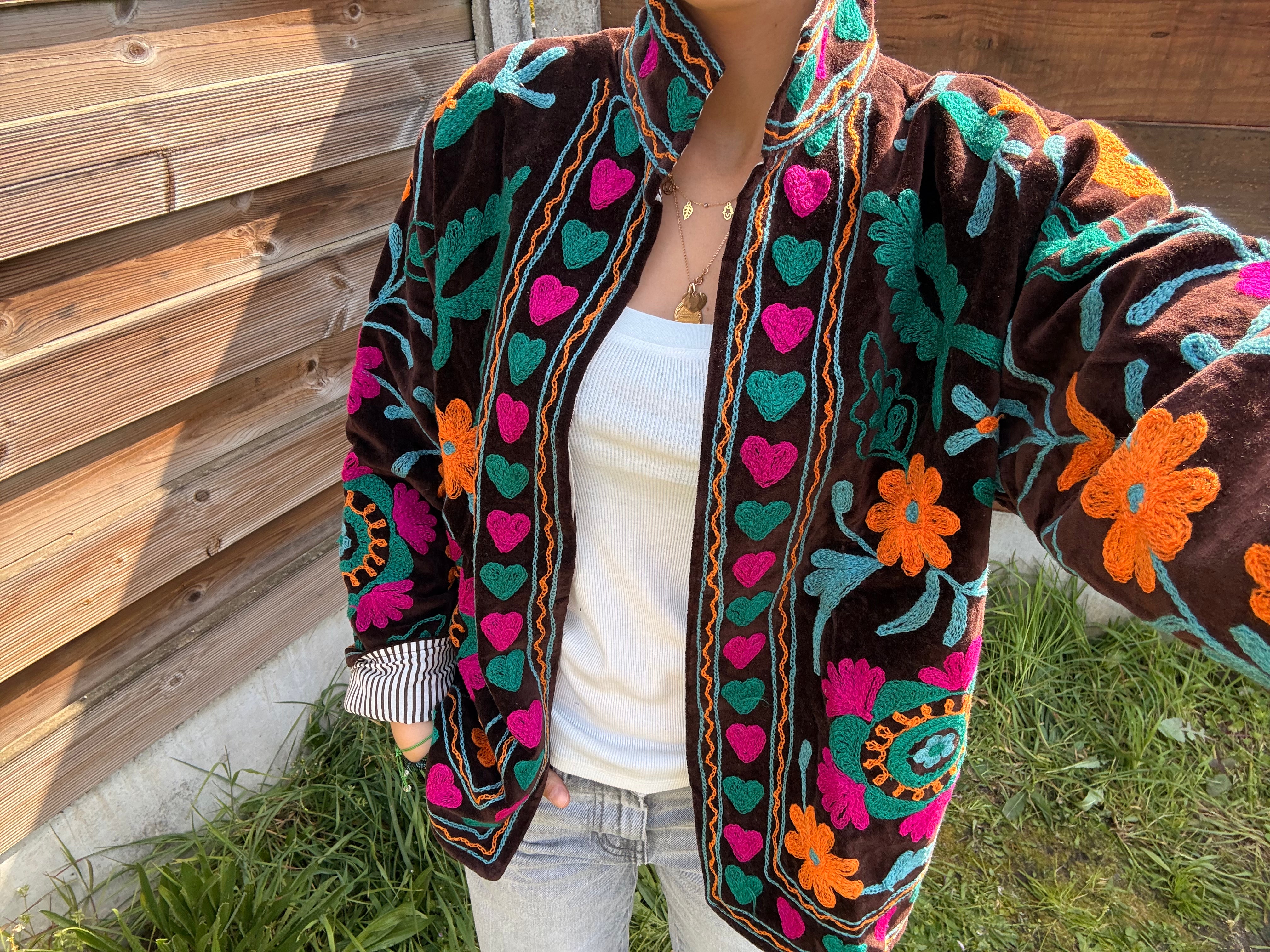 Veste Suzani- Veste velours Indienne