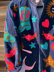 Veste Suzani- Veste velours Indienne