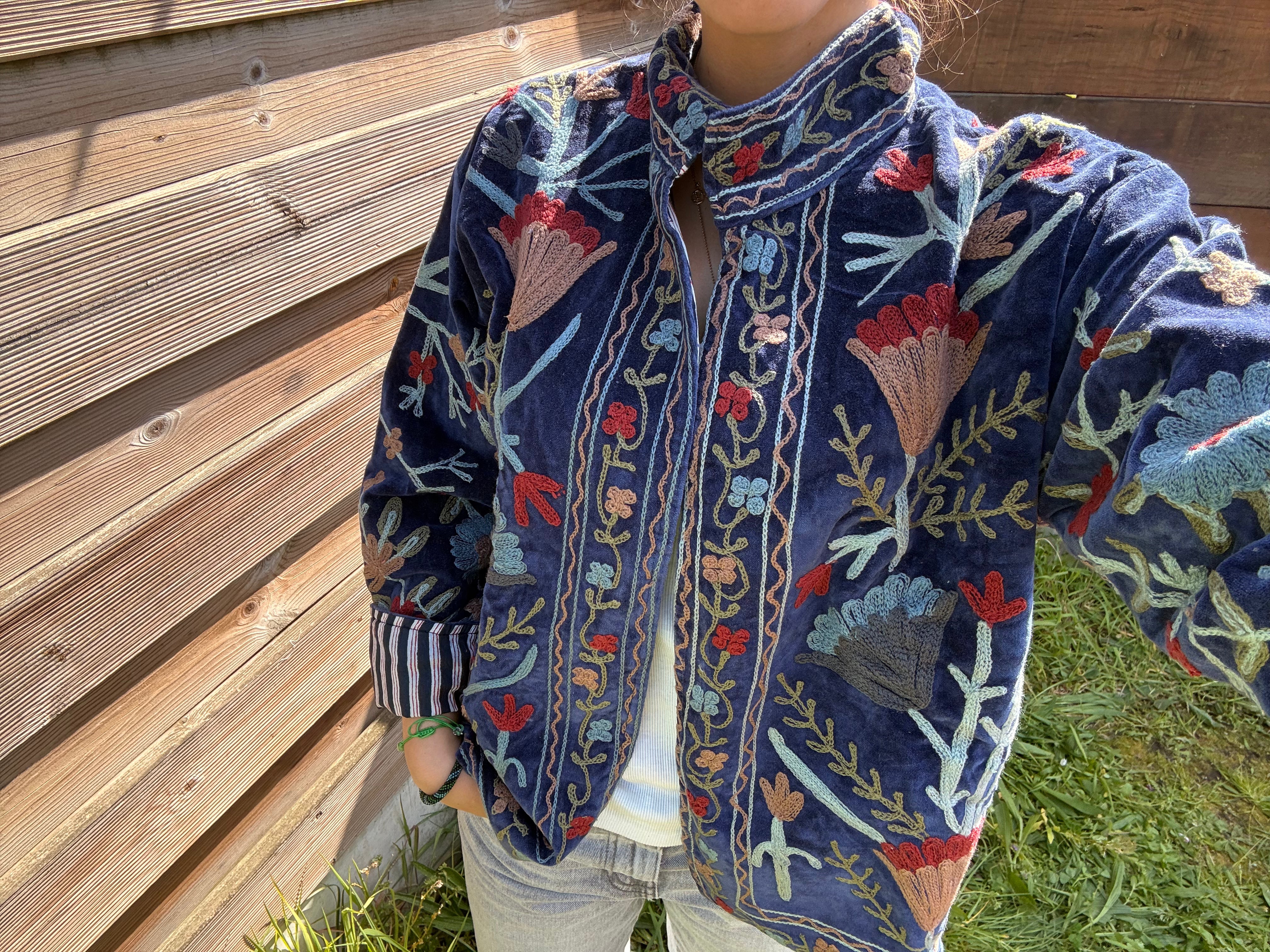 Veste Suzani- Veste velours Indienne