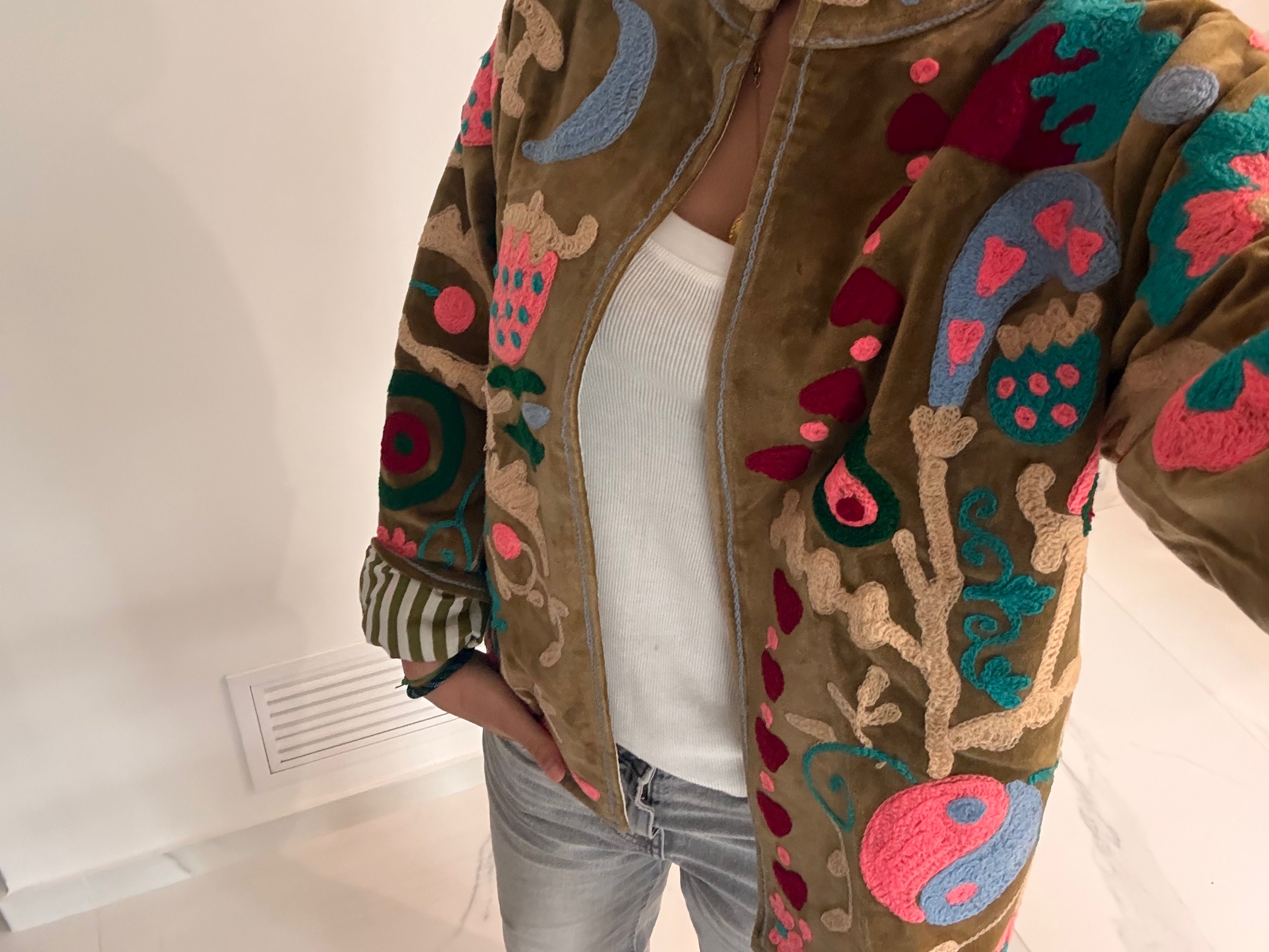 Veste Suzani- Veste velours Indienne