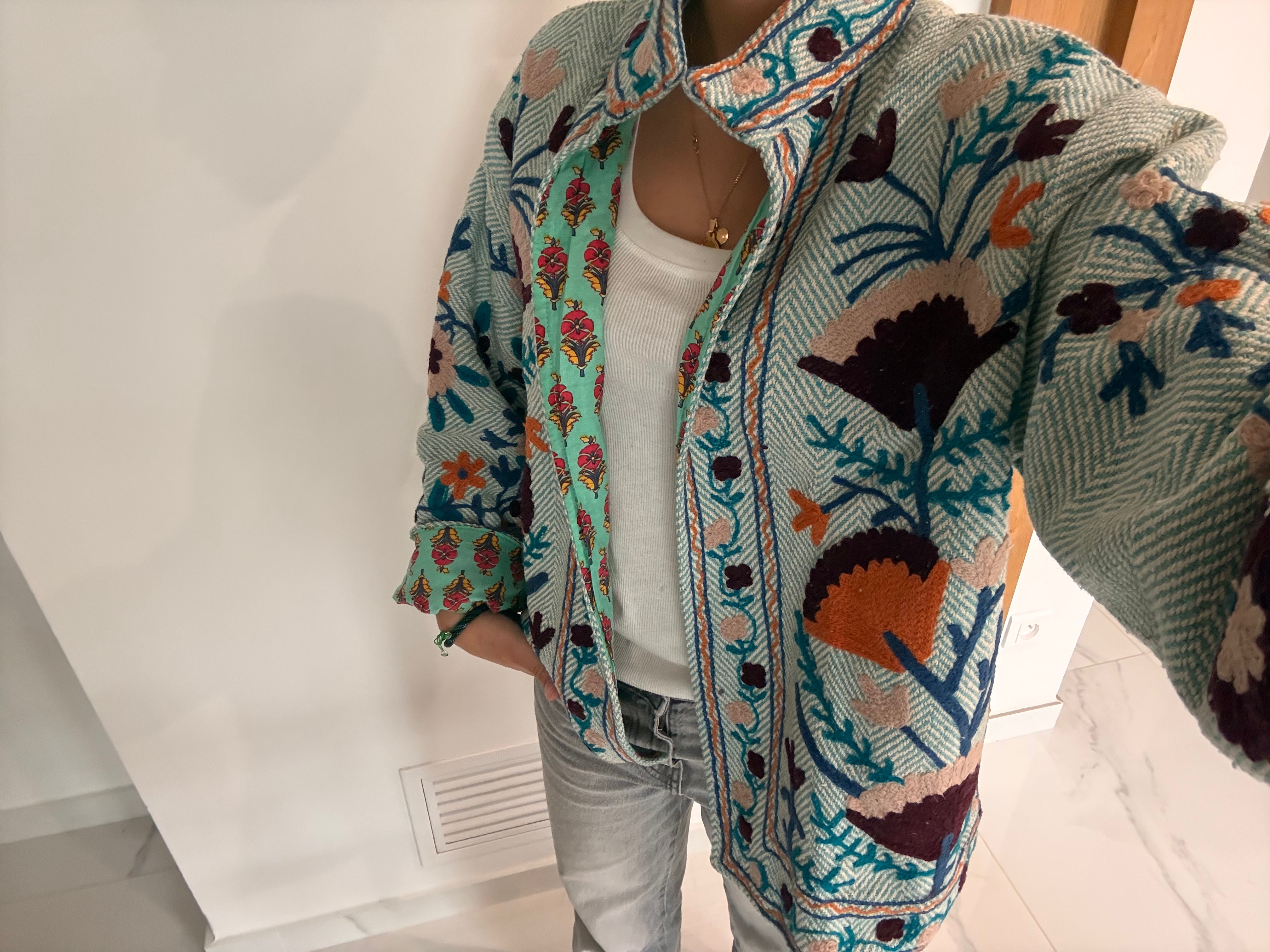 Veste Suzani- Veste velours Indienne