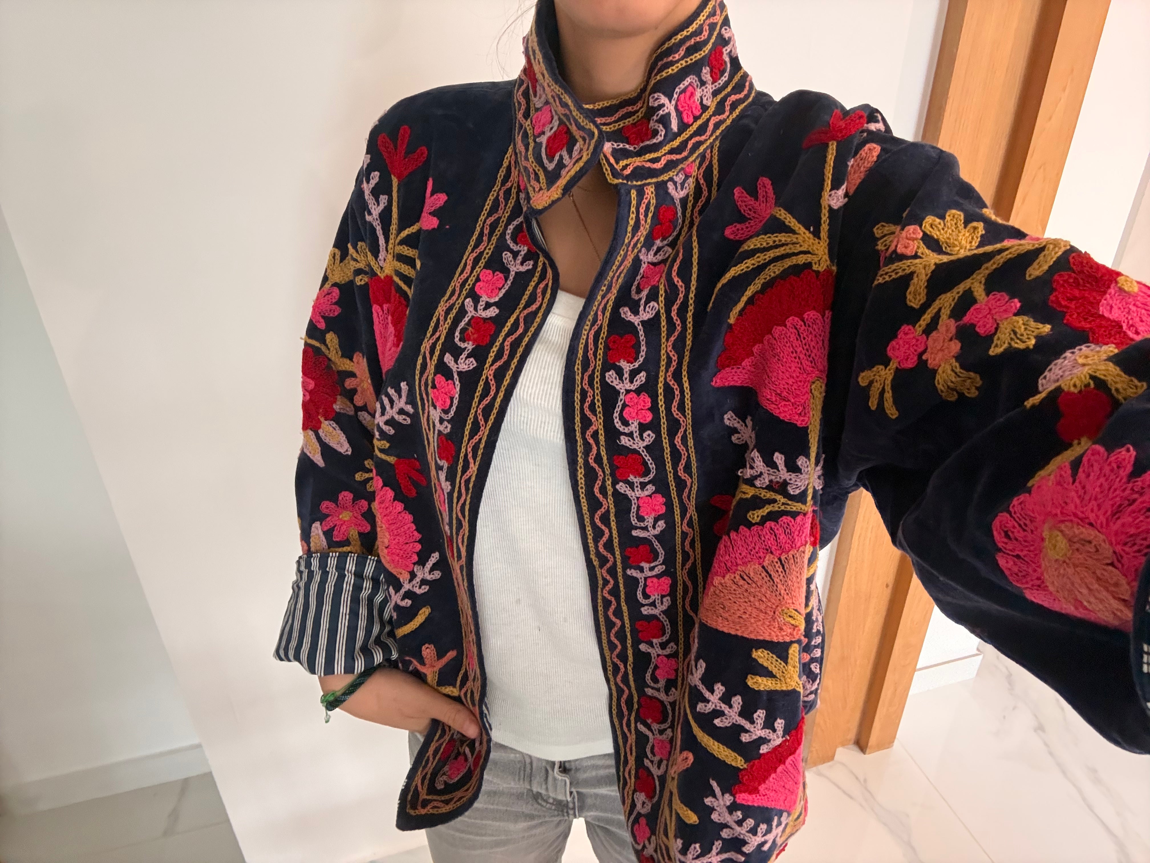 Veste Suzani- Veste velours Indienne