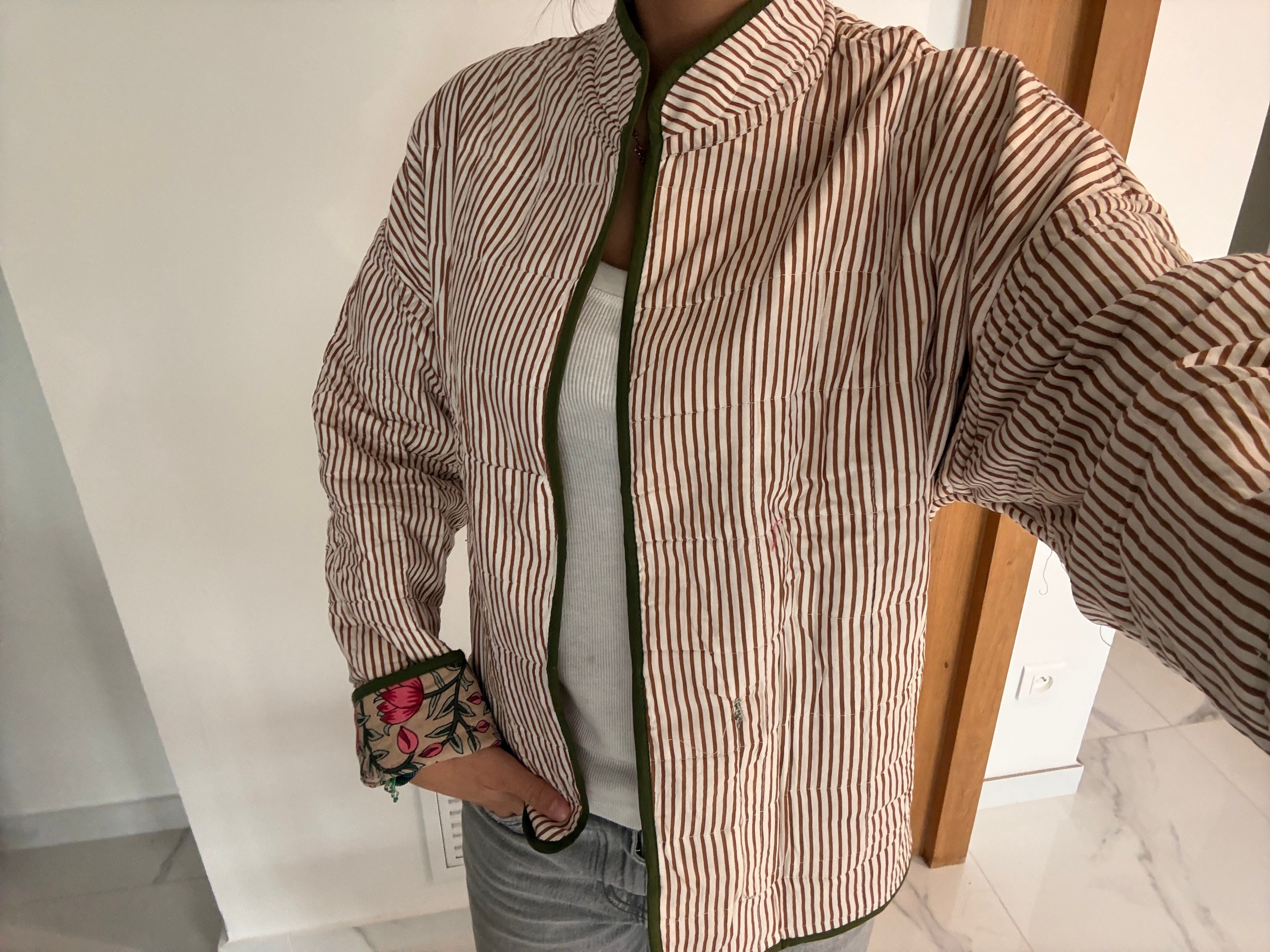Veste Coton Réversible - veste matelassée artisanale