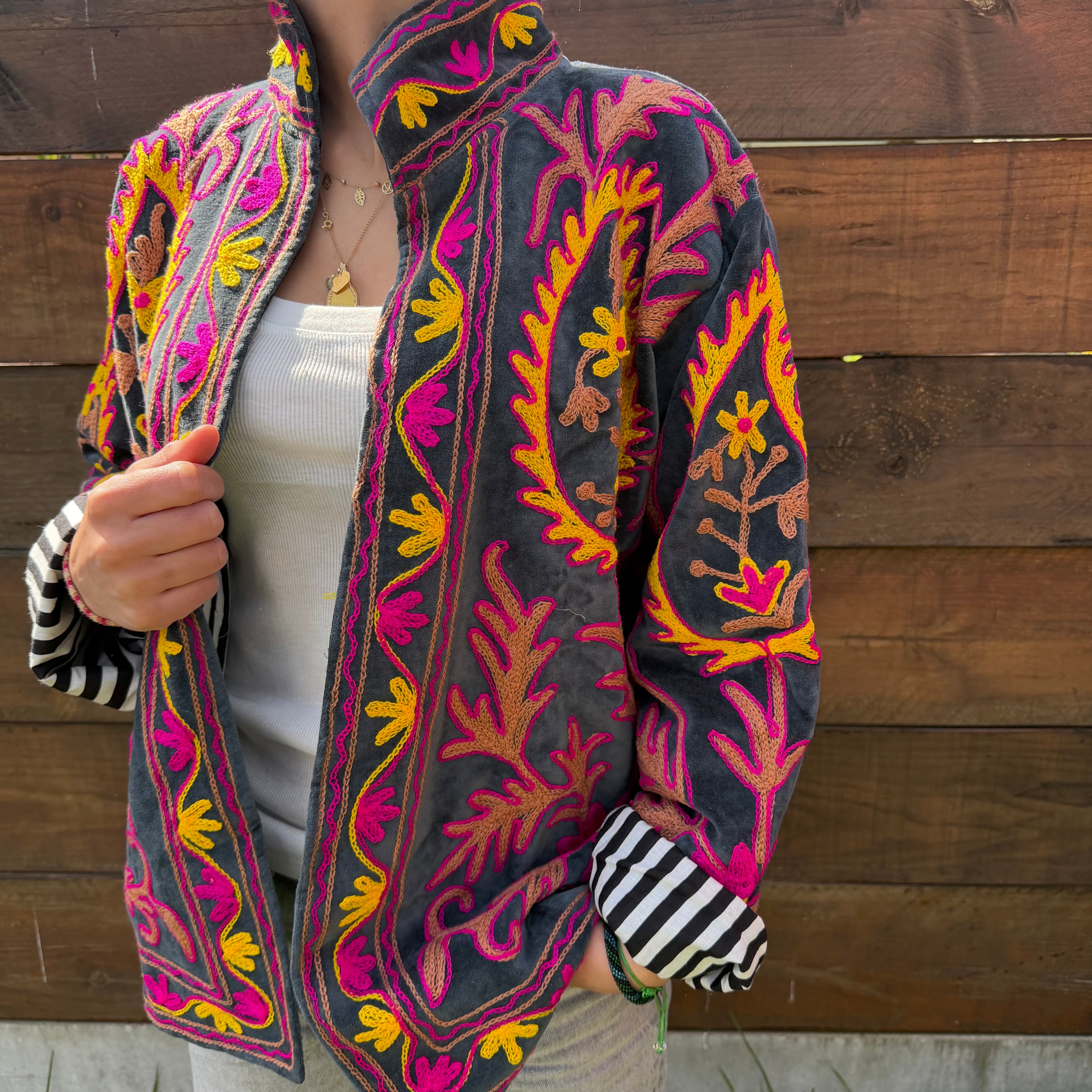 Veste Suzani- Veste velours Indienne