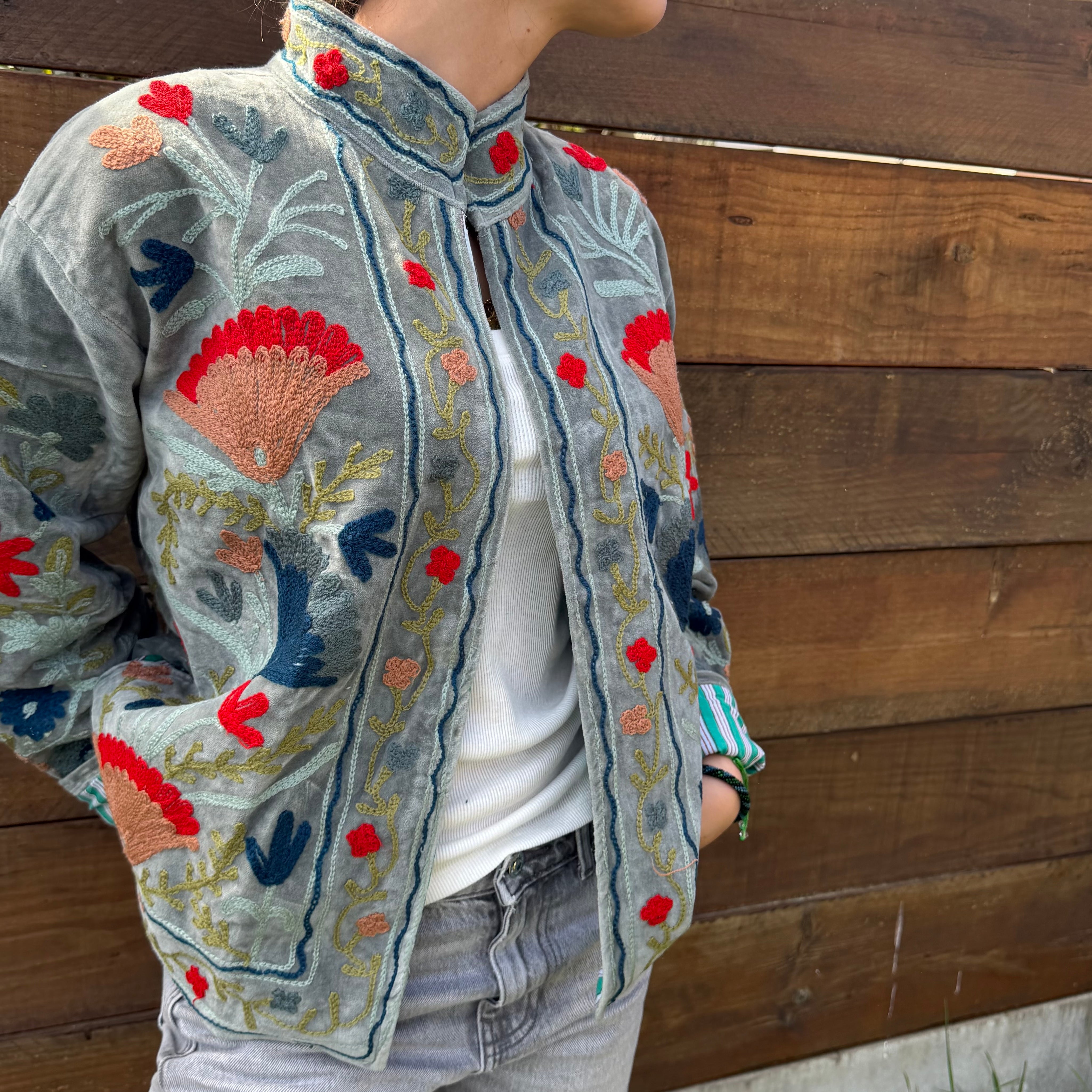 Veste Suzani- Veste velours Indienne