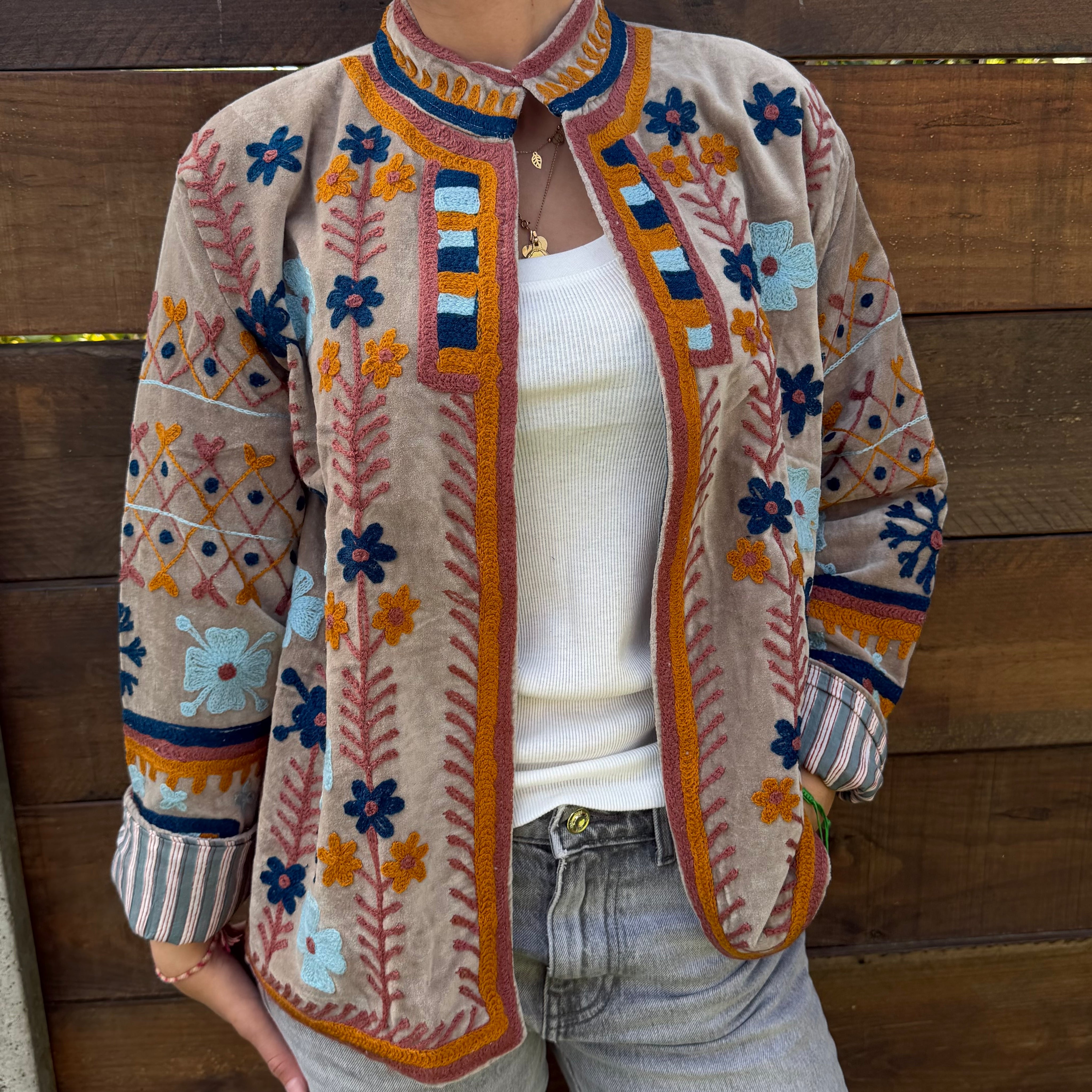 Veste Suzani- Veste velours Indienne