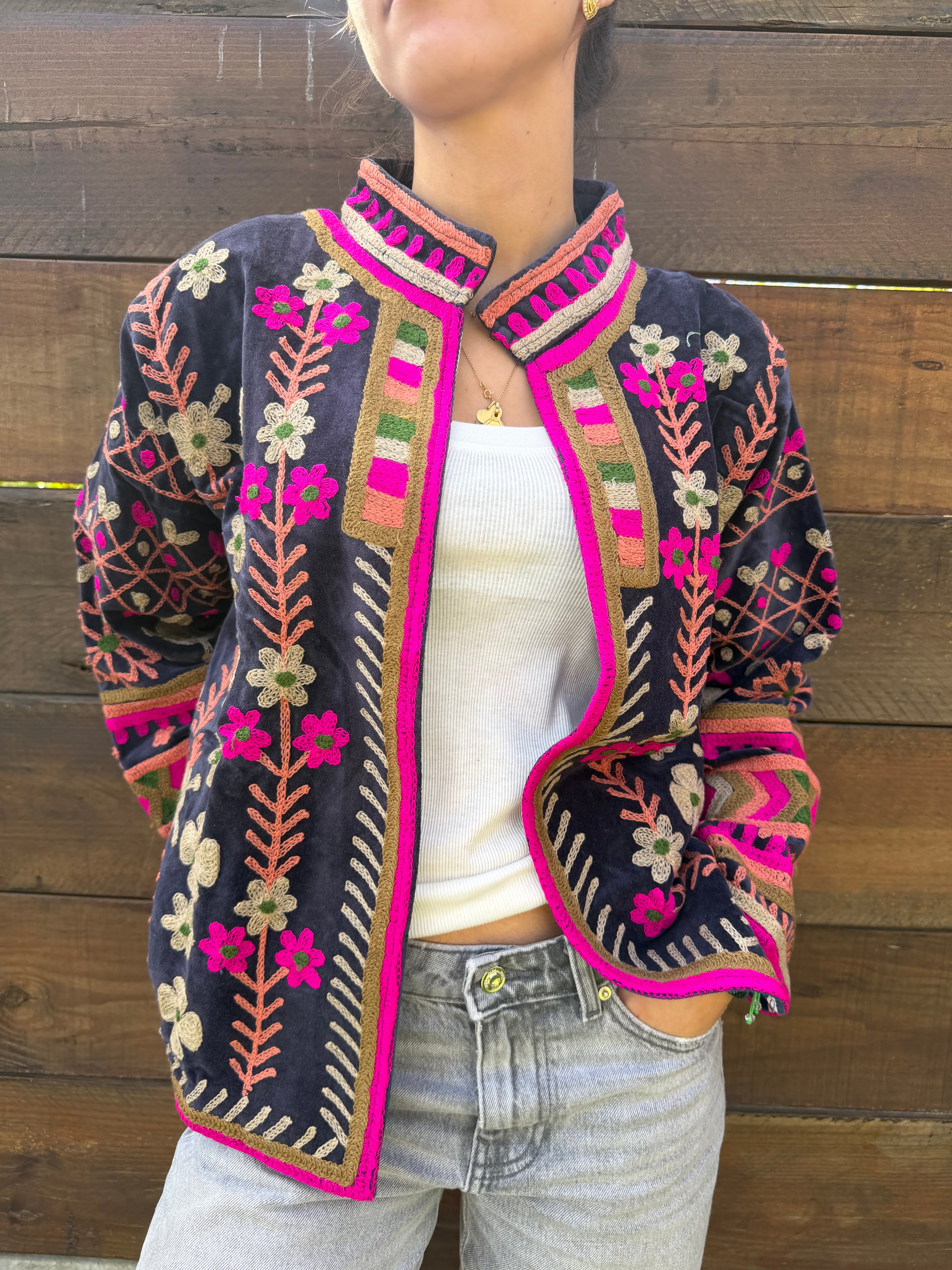Veste Suzani- Veste velours Indienne
