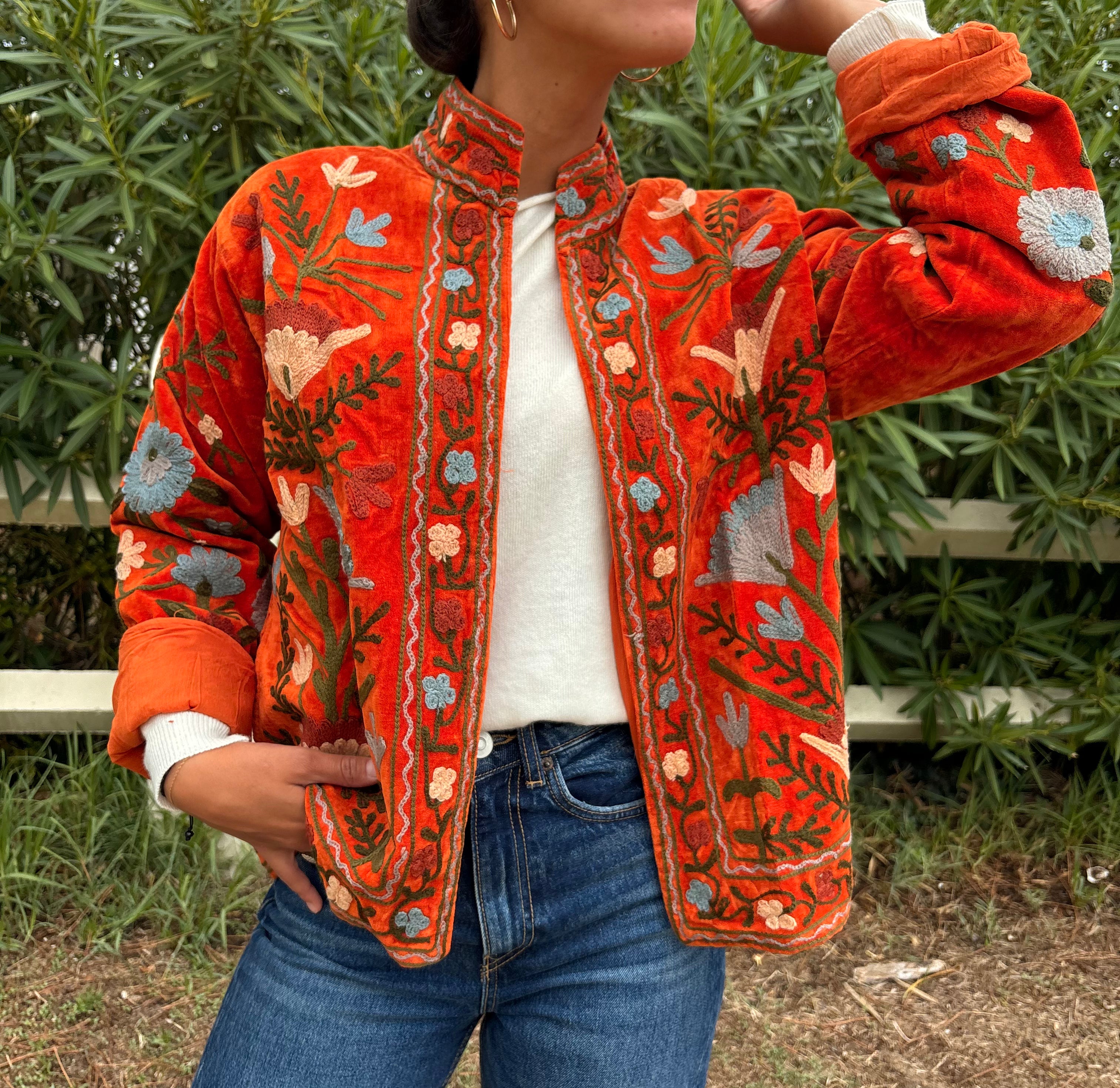 Veste Suzani- Veste velours indienne