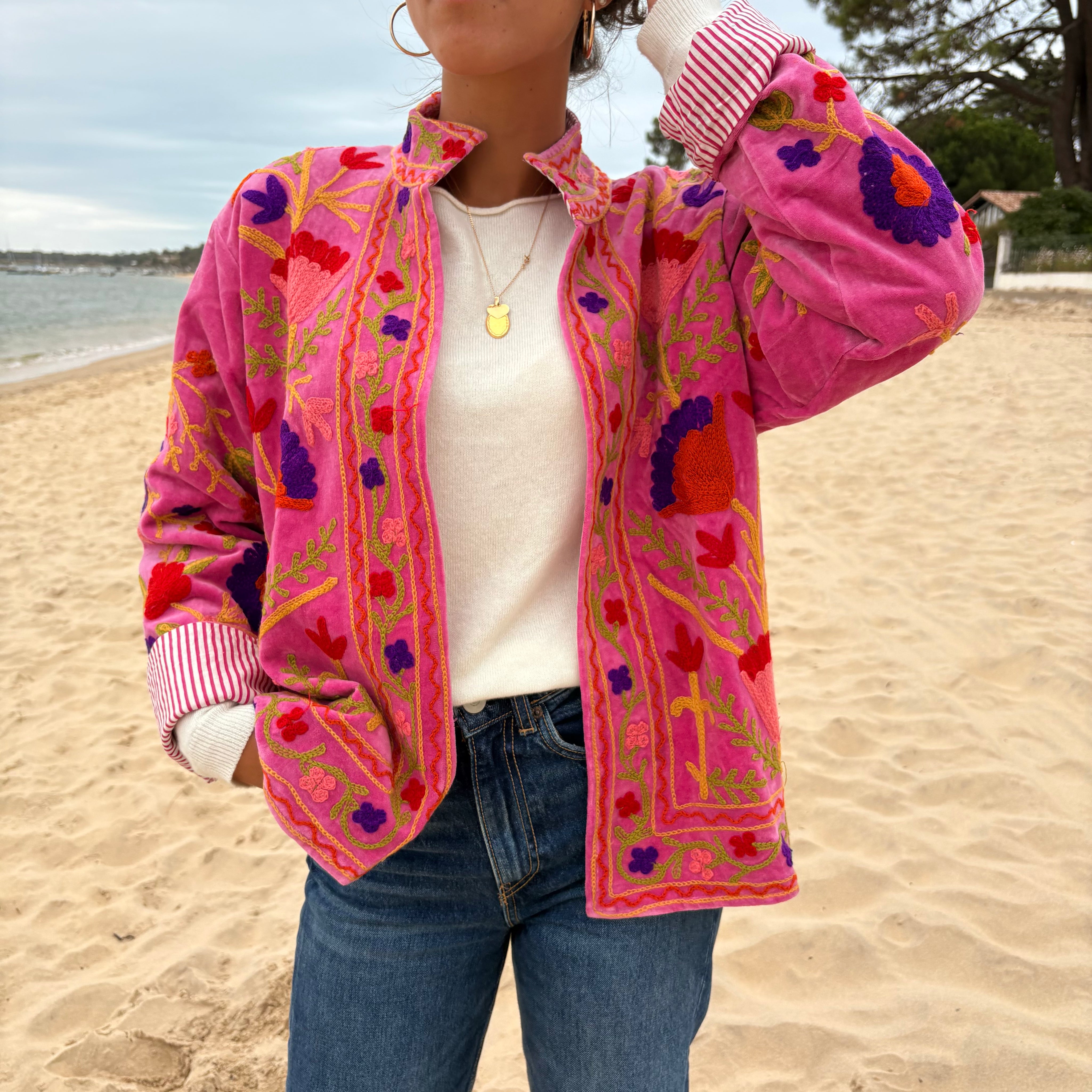 Veste Suzani- Veste velours Indienne