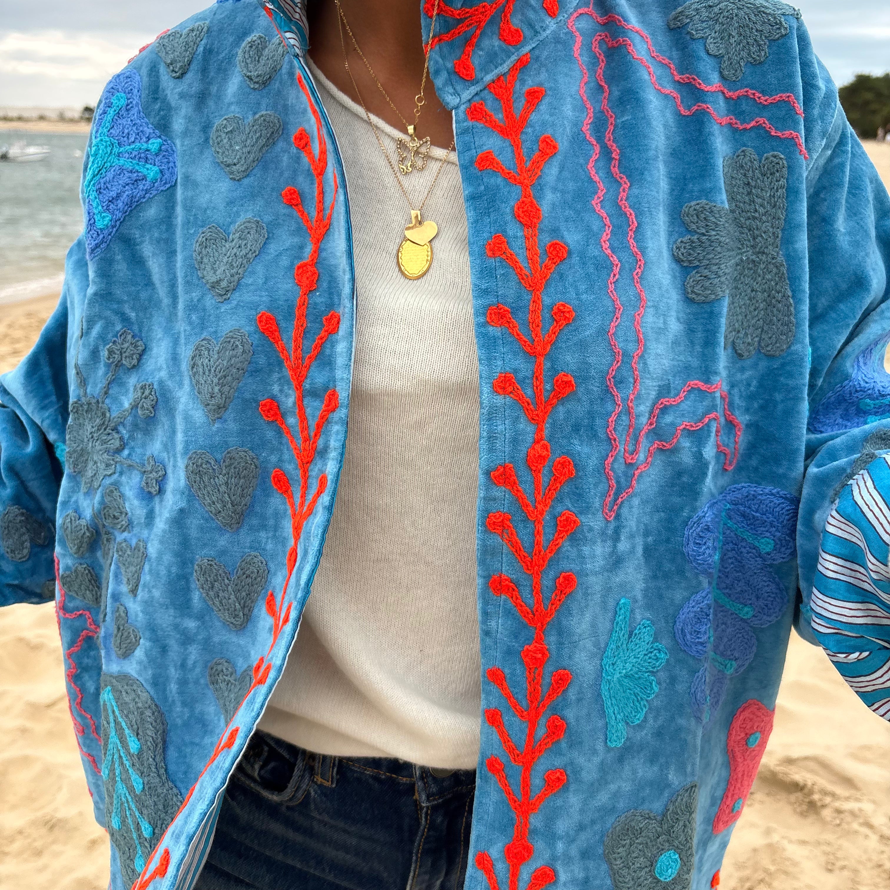 Veste Suzani- Veste velours indienne