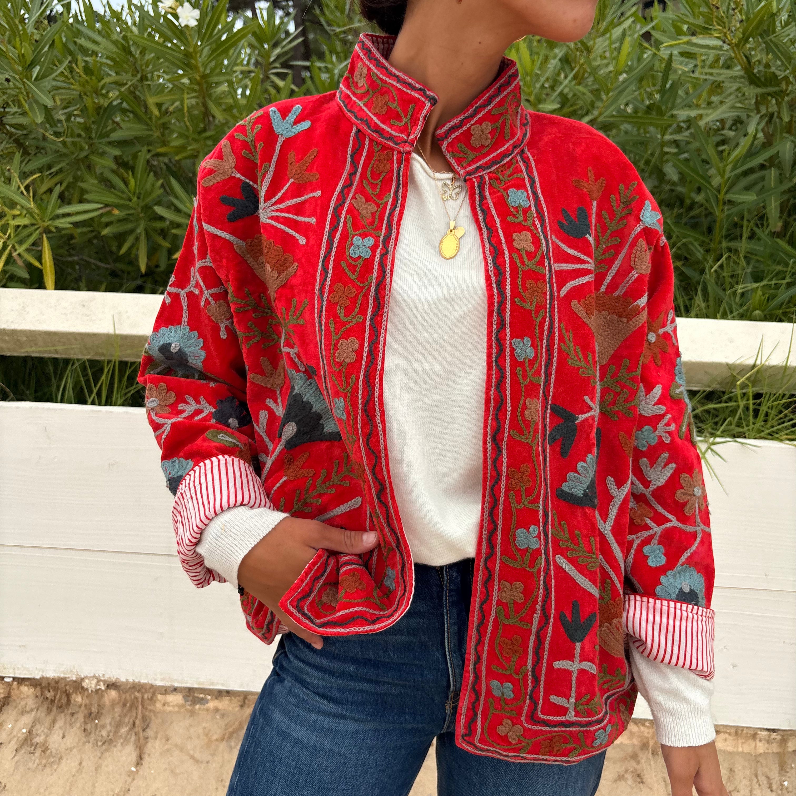Veste Suzani- Veste velours indienne