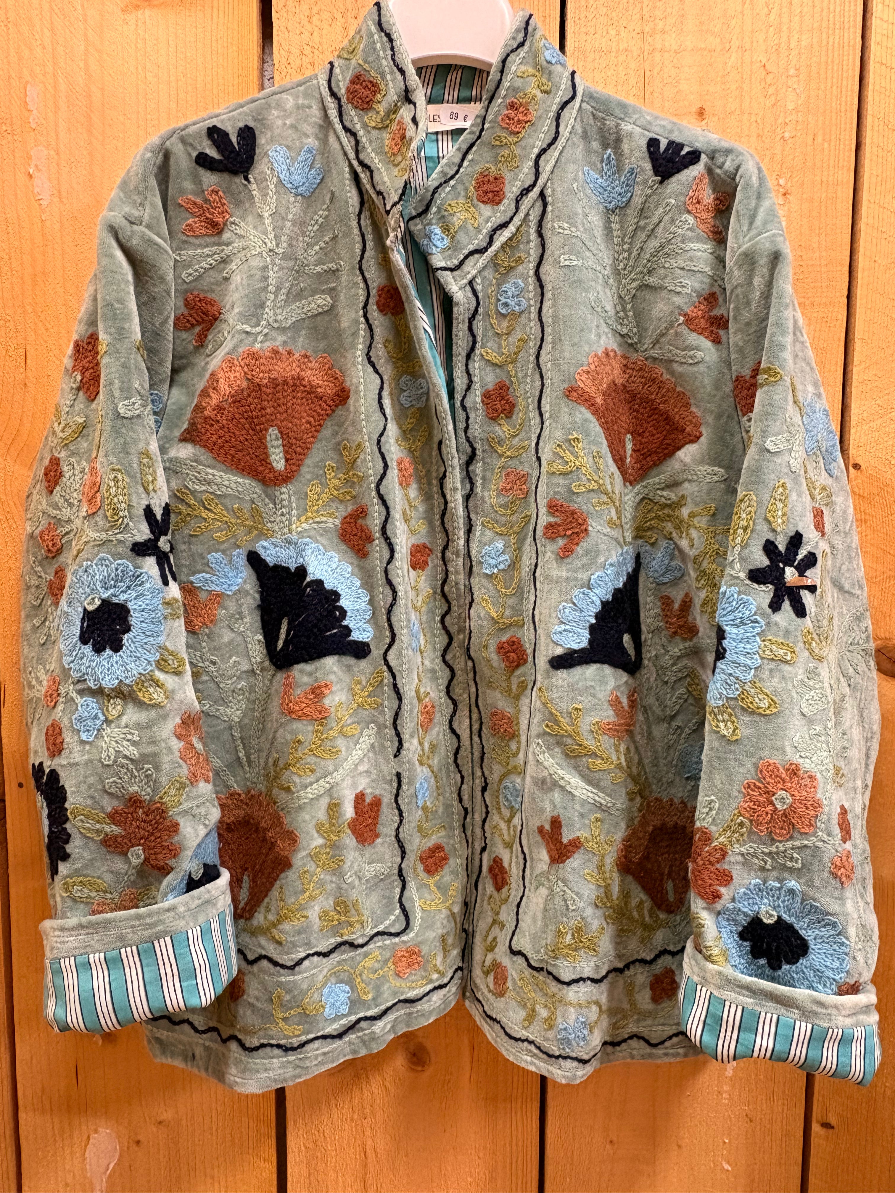 Veste Suzani- Veste velours Indienne