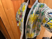 Veste matelassée brodée bohème – 100% coton