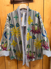 Veste matelassée brodée bohème – 100% coton