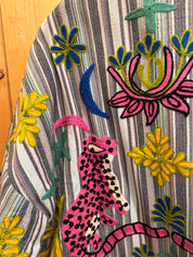 Veste matelassée brodée bohème – 100% coton