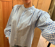 Blouse vichy col Mao