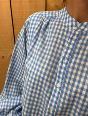Blouse vichy col Mao