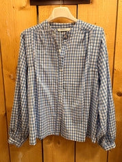 Blouse vichy col Mao