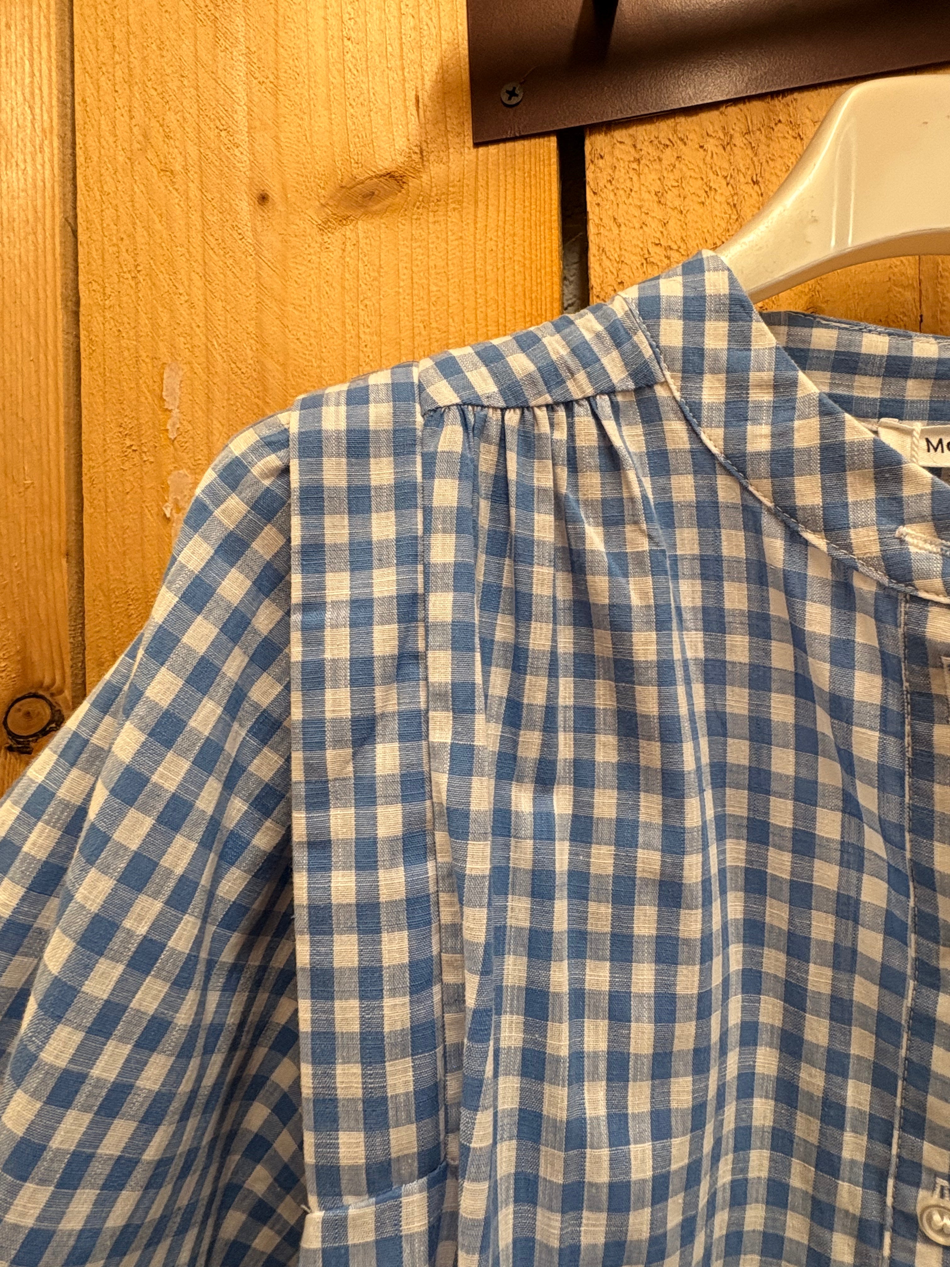 Blouse vichy col Mao