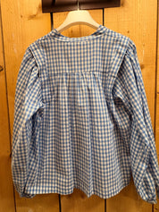 Blouse vichy col Mao