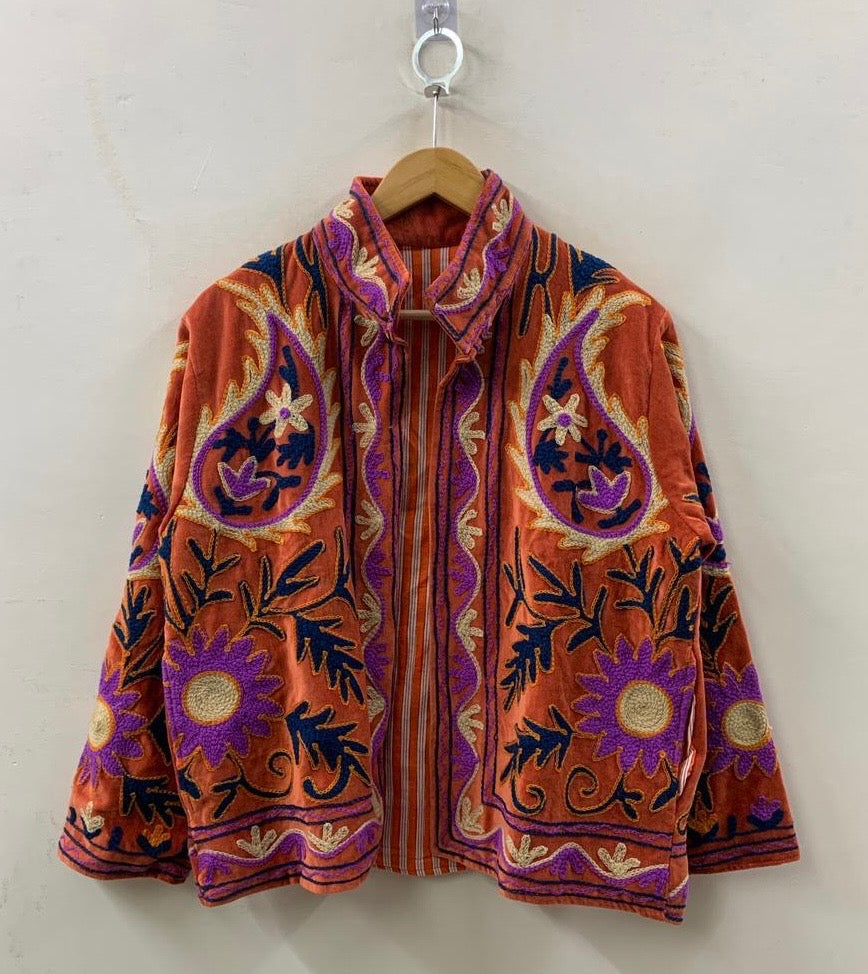 Veste Suzani- Veste velours Indienne