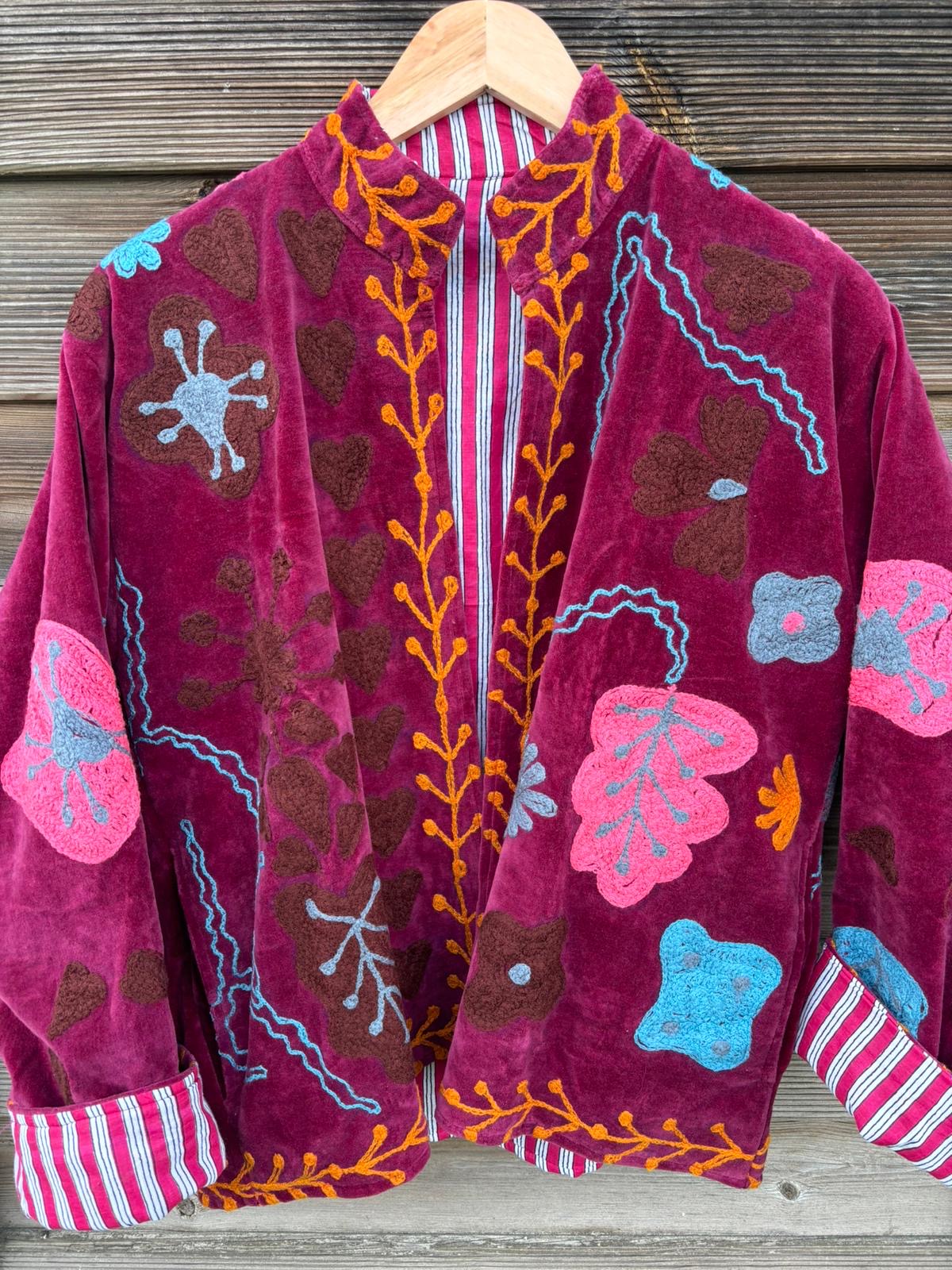 Veste Suzani- Veste velours Indienne